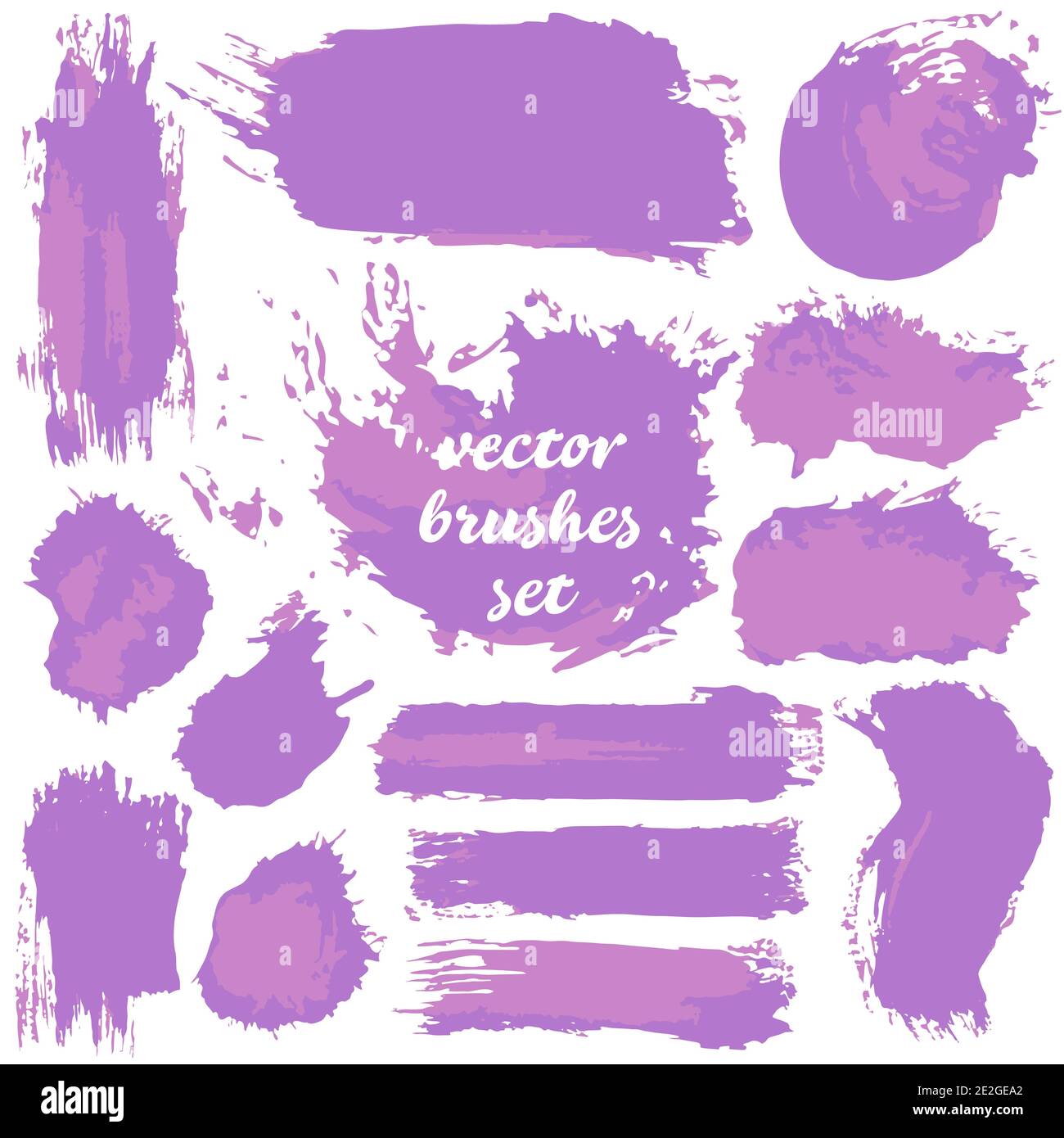 Color Strockes Large set of two-color strokes, brushes, dots, inks, strokes and lines ...