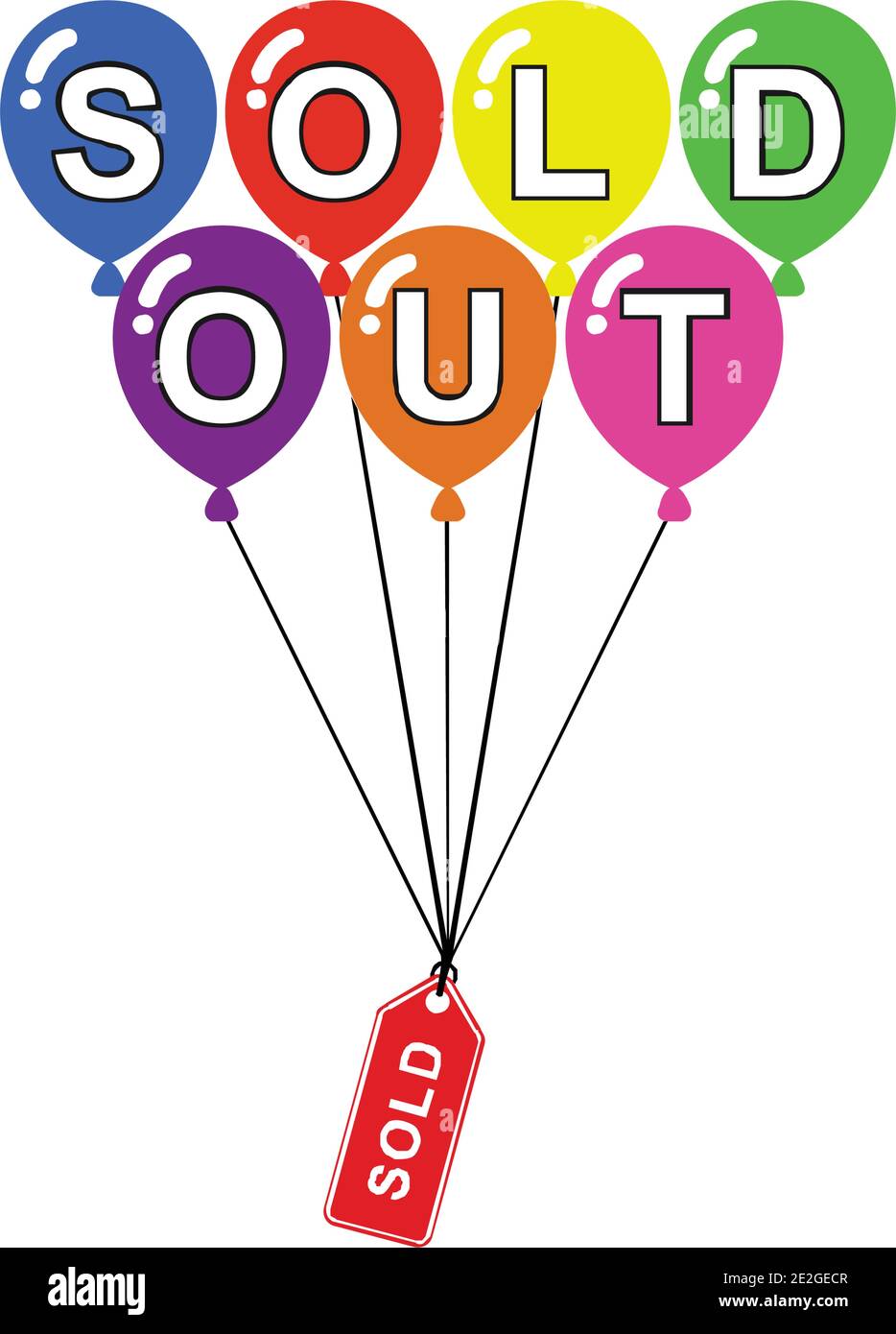 sold out icon balloon logo concept vector concept design Stock Vector