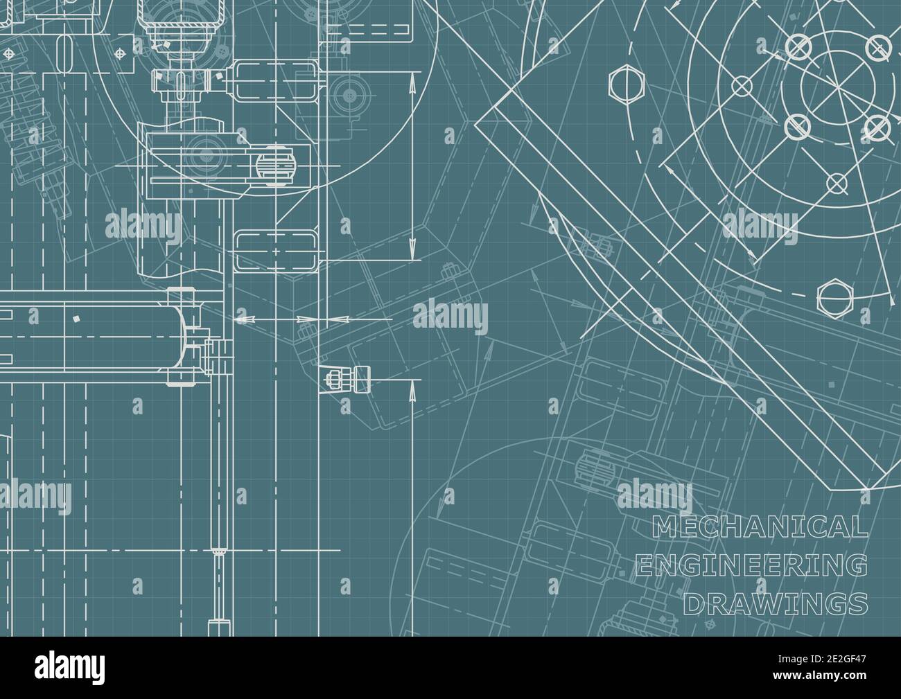 Vector engineering illustration. Corporate Identity. Computer aided design system Stock Vector