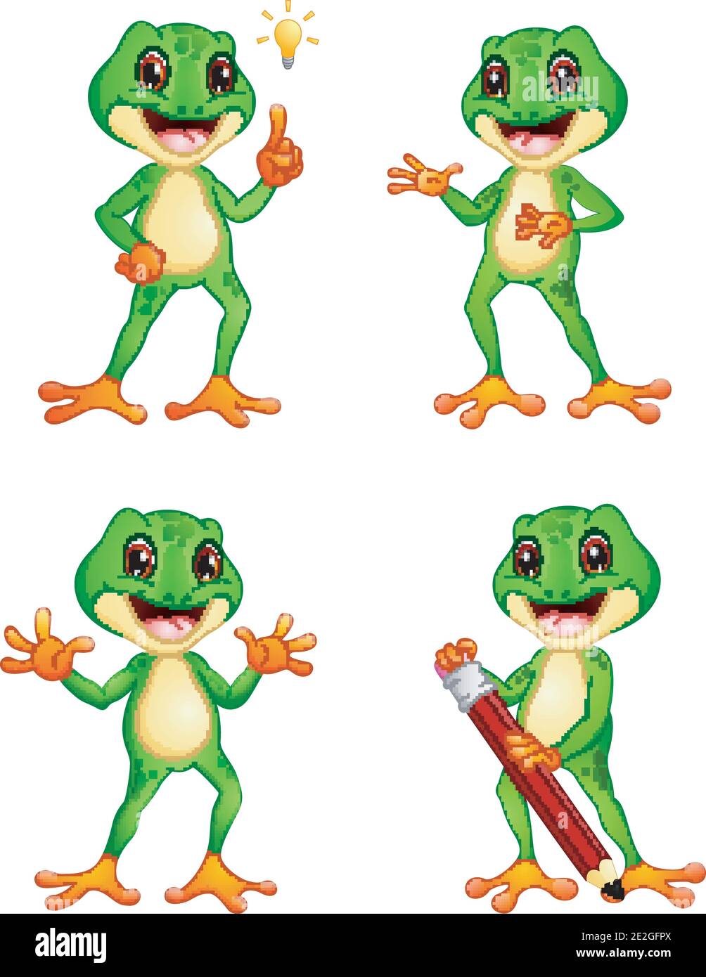 Vector illustration of Frog cartoon set Stock Vector Image & Art - Alamy