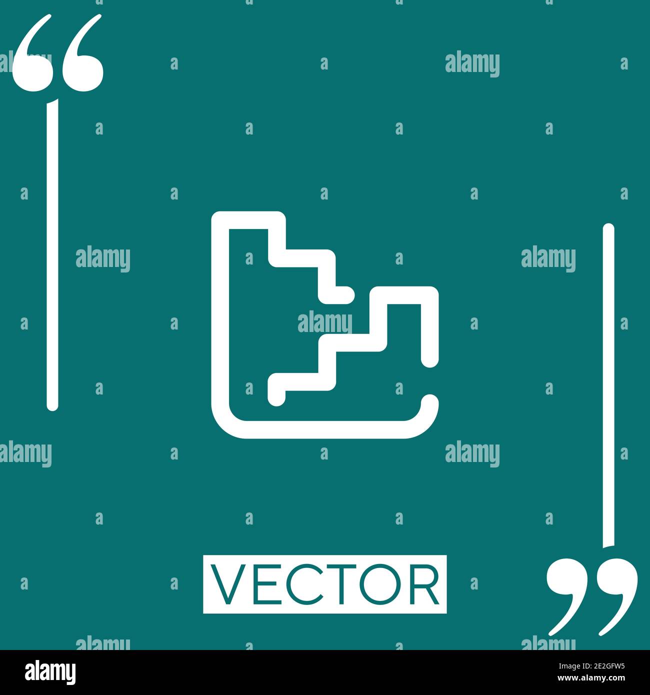 stairs vector icon Linear icon. Editable stroke line Stock Vector