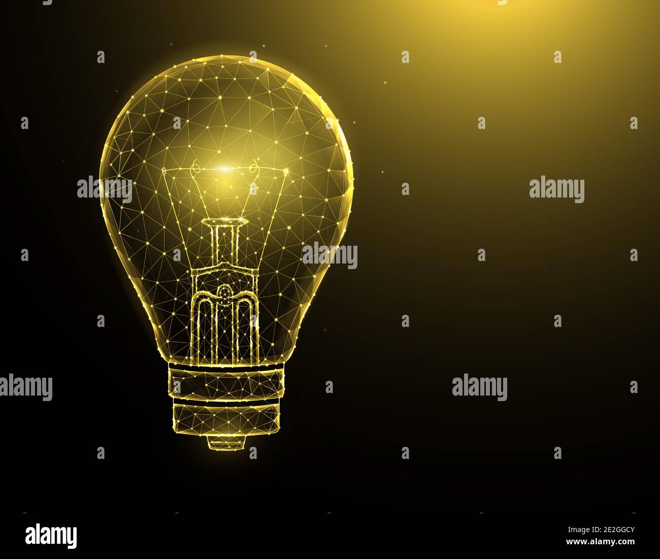 Light bulb polygonal vector illustrations on a blue background. Stock Vector