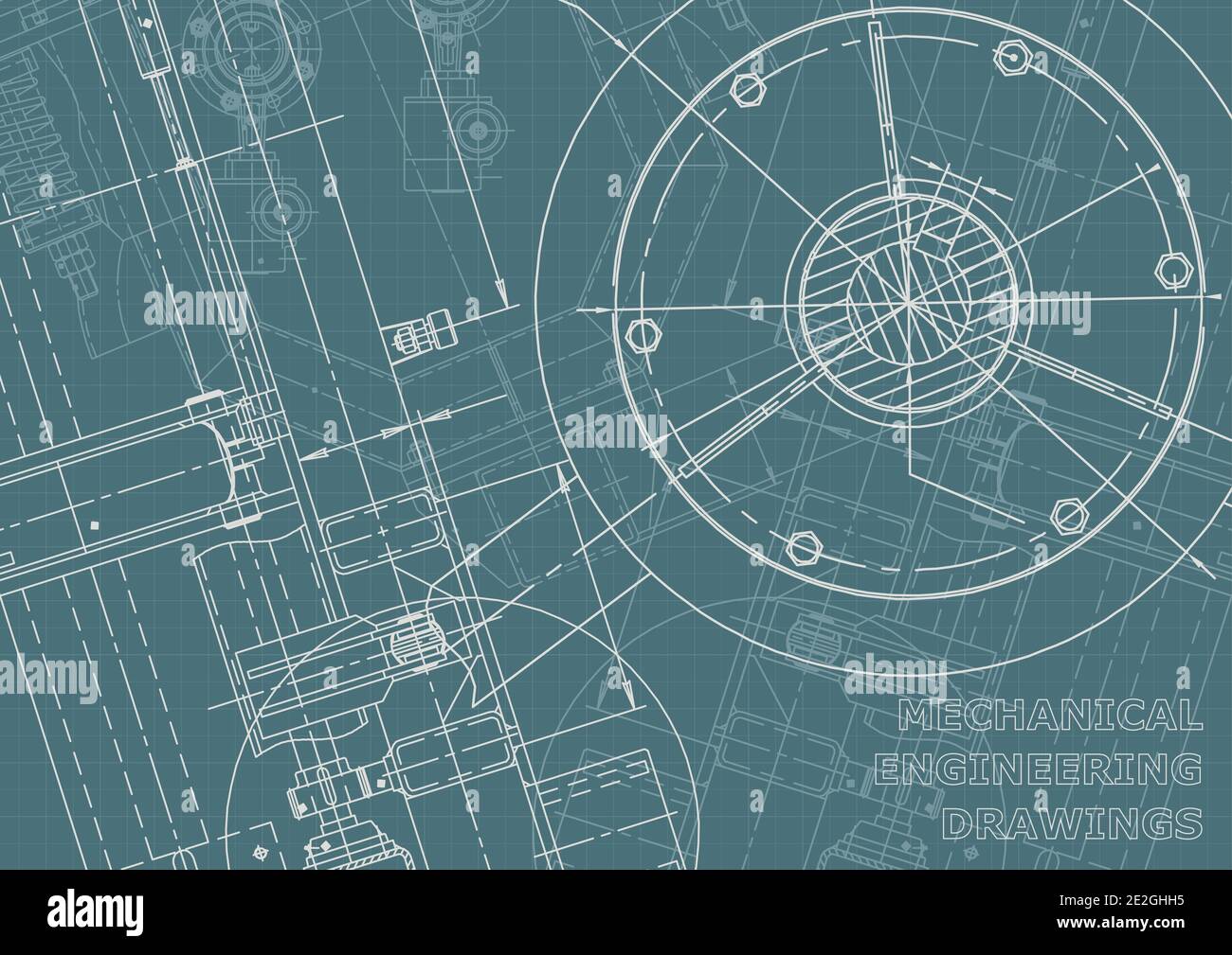 Vector banner. Engineering drawings. Mechanical instrument Corporate Identity Stock Vector