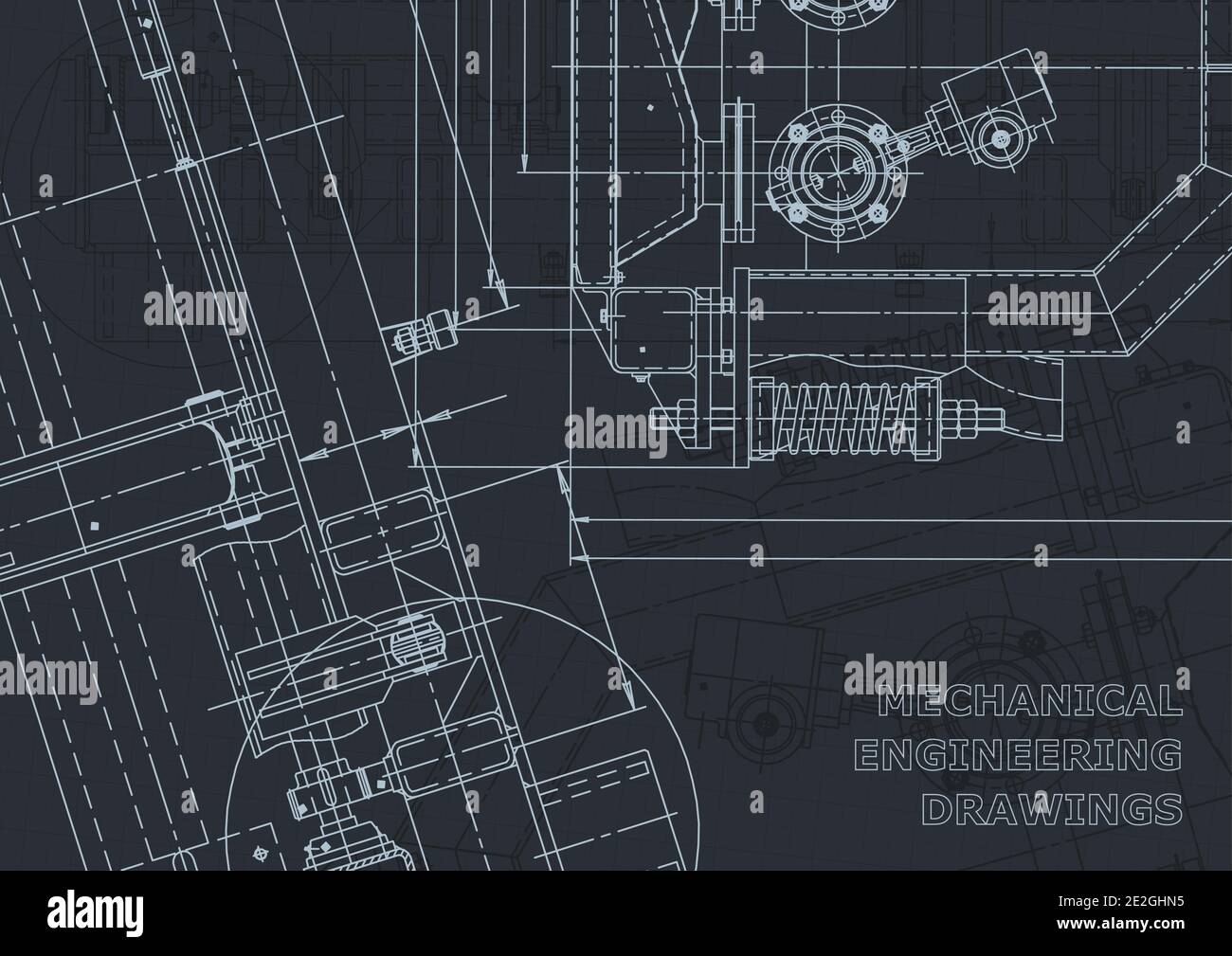 Corporate Identity. Vector engineering drawings. Mechanical instrument making. Technical abstract background Stock Vector