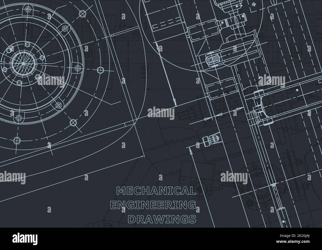 Technical Drawing Header Image Corporate Identity. Cover, flyer, banner, background. Instrument-making ...