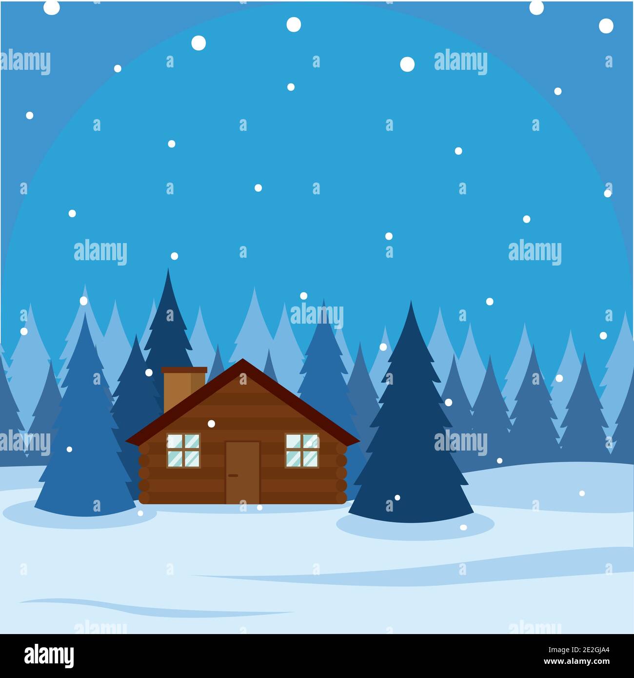 Winter landscape background. Natural scenery - Vector illustration ...