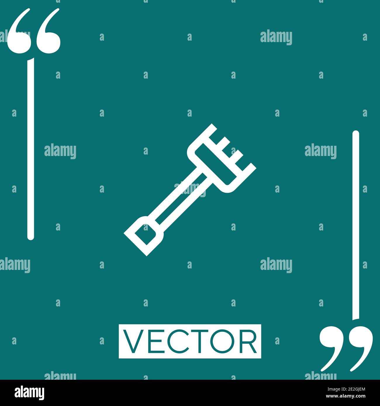 rake vector icon Linear icon. Editable stroked line Stock Vector