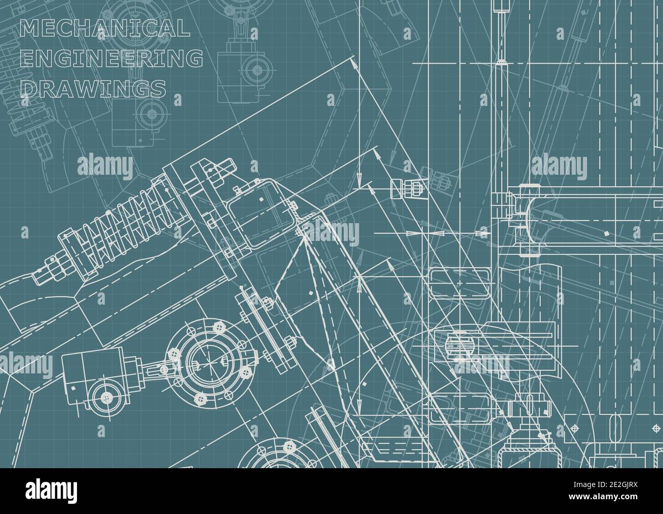 Vector engineering illustration. Mechanical. Instrument-making Corporate Identity. Computer aided design Stock Vector