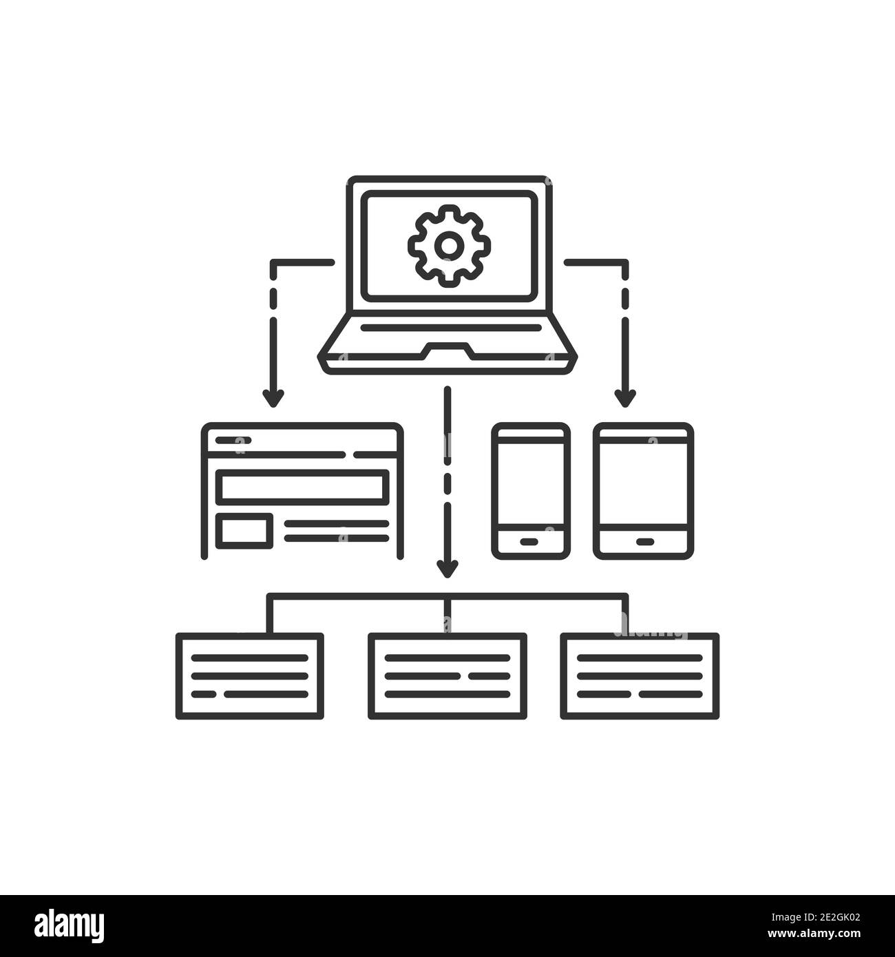 Web platform black line icon. Crowdfunding. Sign for web page, app. UI UX GUI design element. Editable stroke Stock Vector