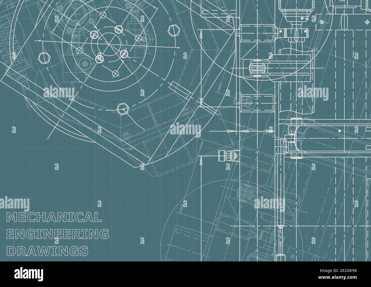 Vector engineering illustration. Instrument-making drawings. Mechanical ...