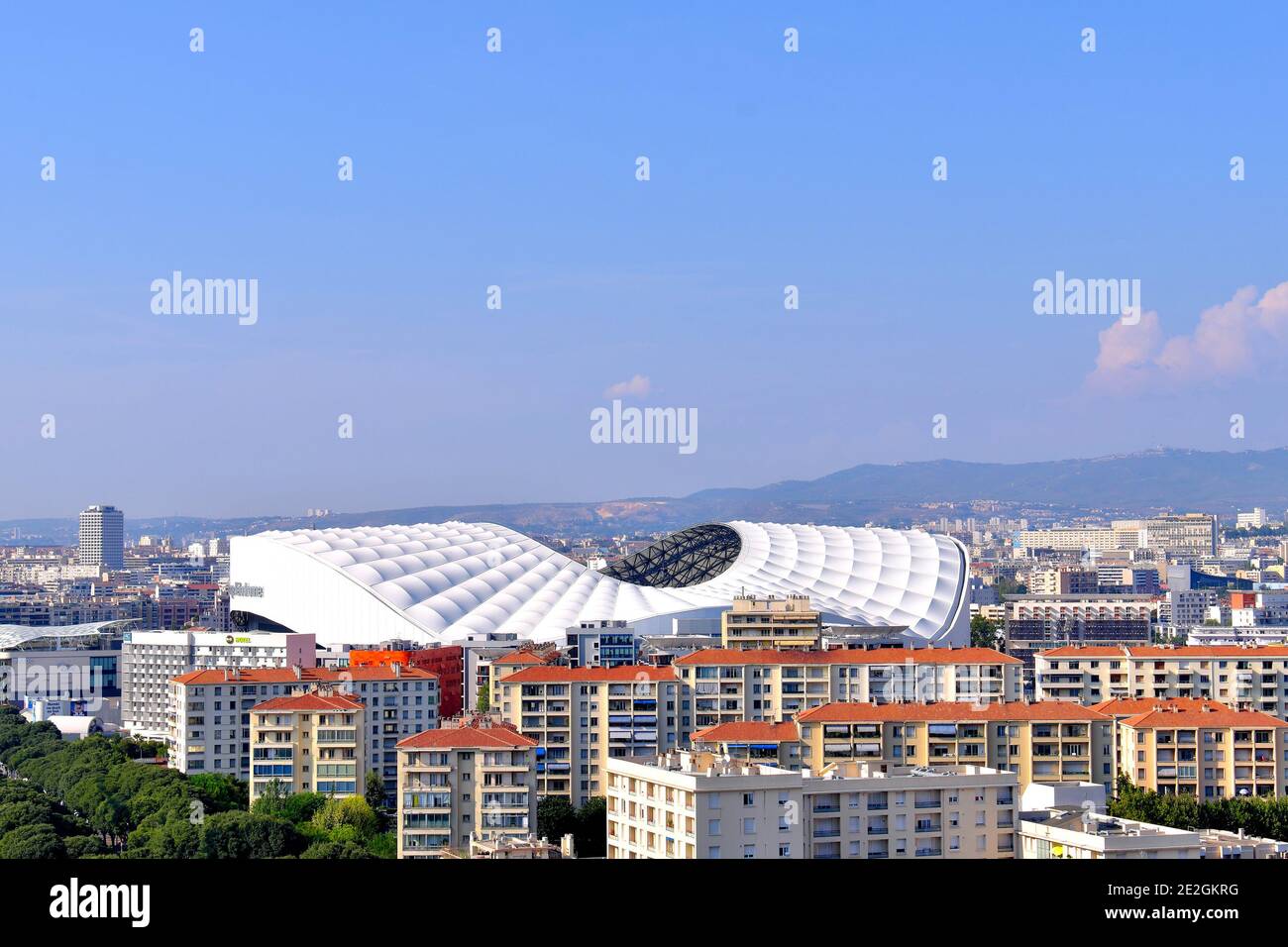 Marseille (south-eastern France): Stade Velodrome stadium, known as the Orange Velodrome for sponsorship reasons Stock Photo