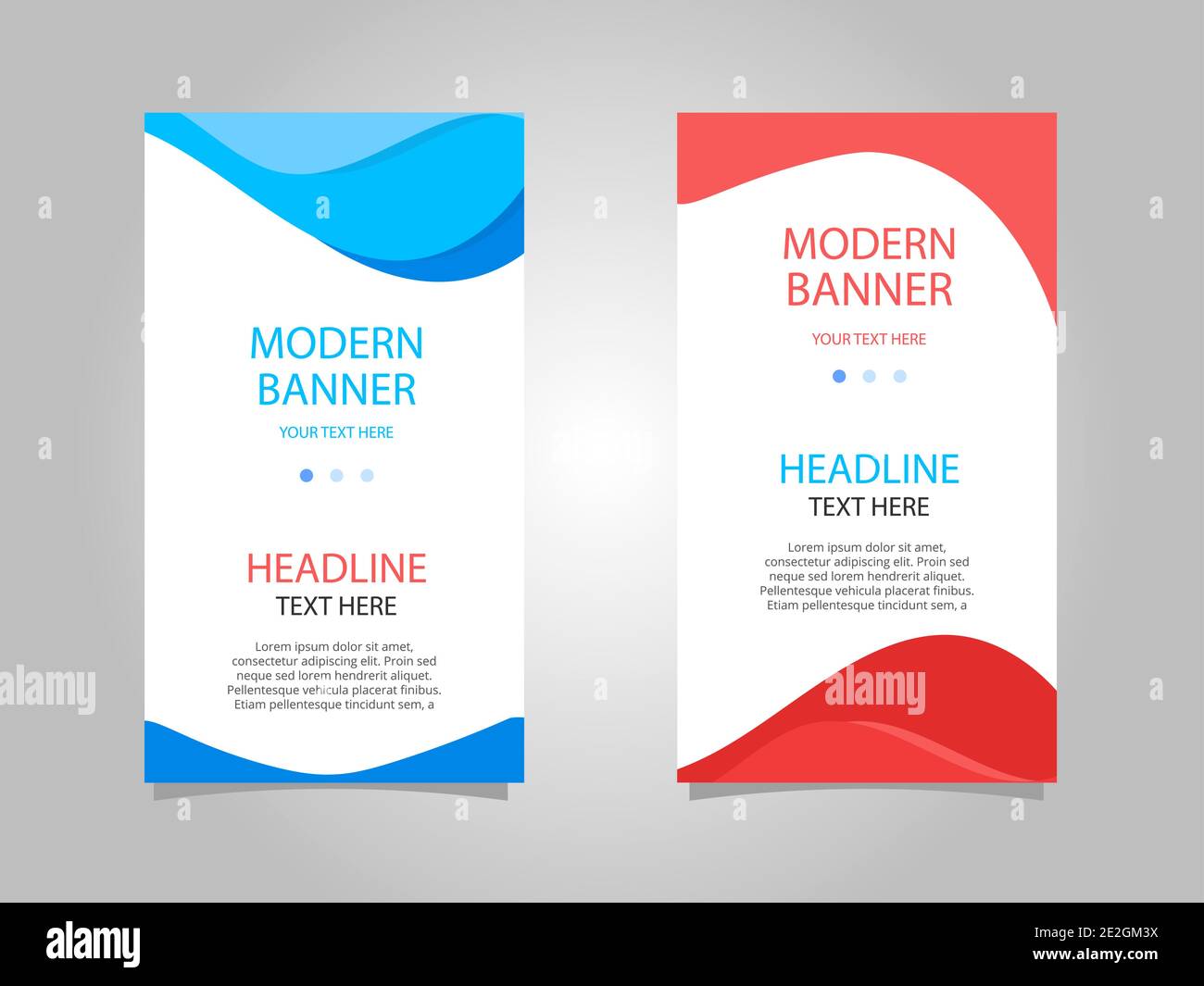 Abstract blue and red vertical banner set Stock Vector