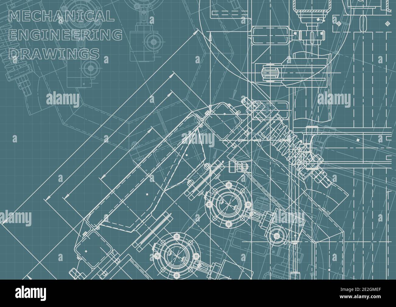 Machine-building industry. Corporate Identity. Technical illustrations, backgrounds Stock Vector