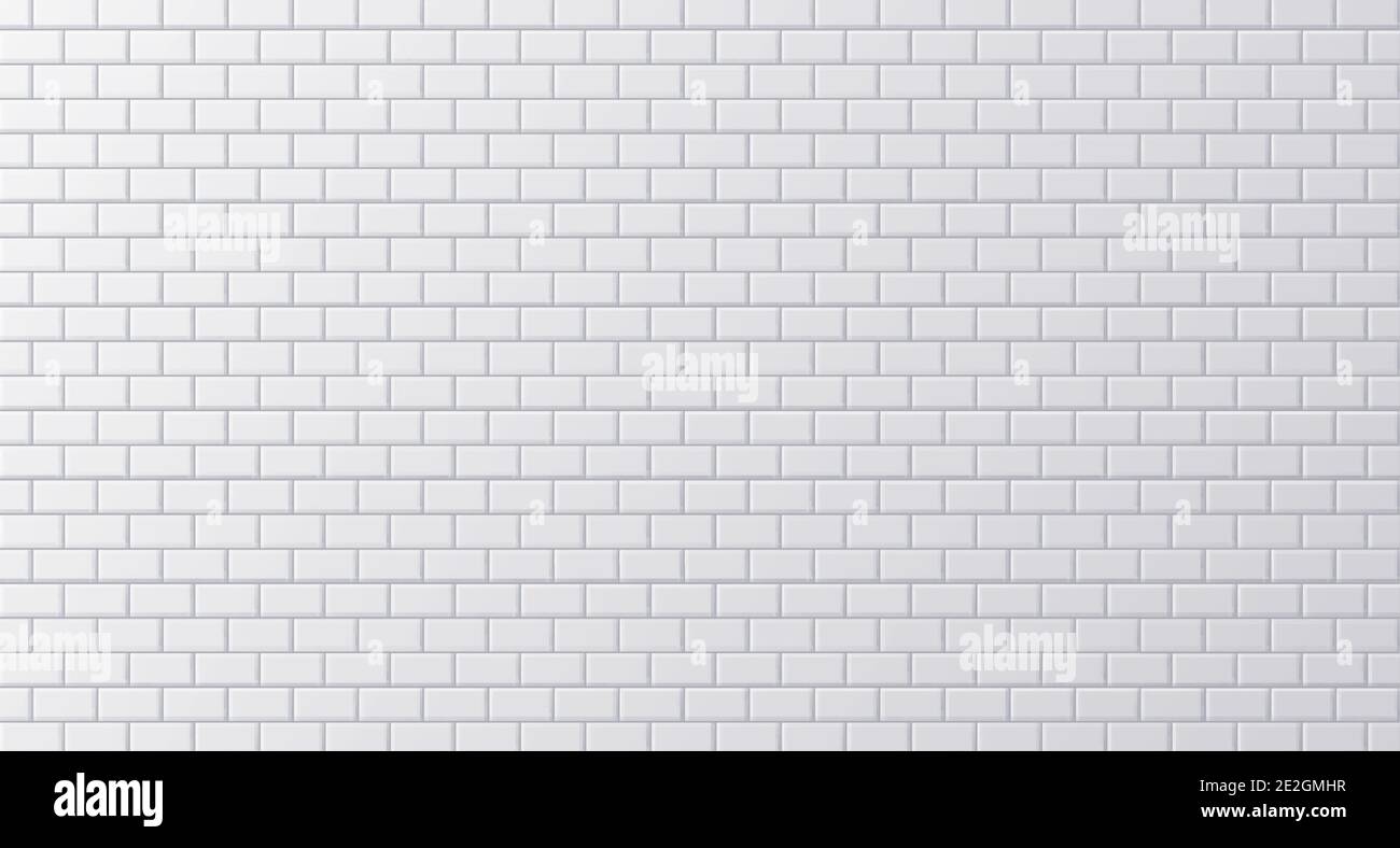 White ceramic tile, clean subway or street wall surface background