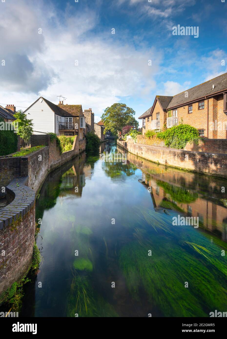 The view of the River Stour in Canterbury, Kent. Stock Photo