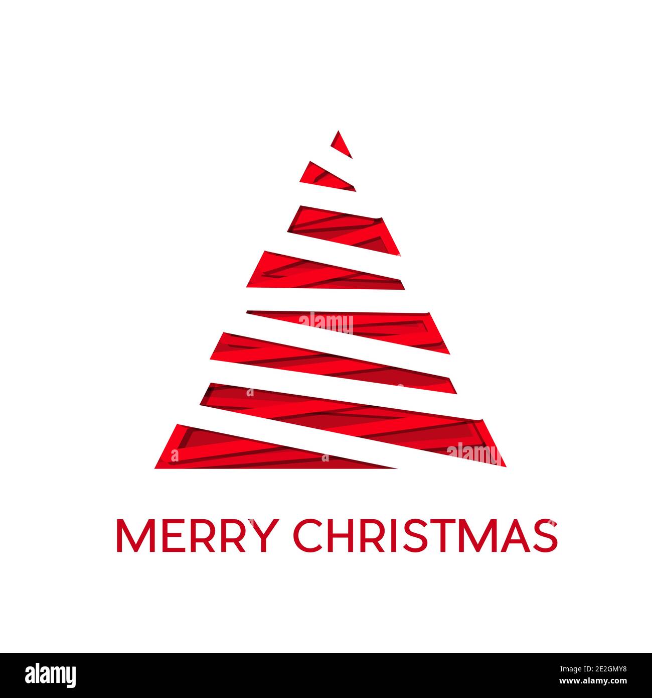 Abstract red christmas tree on white background Stock Vector Image ...