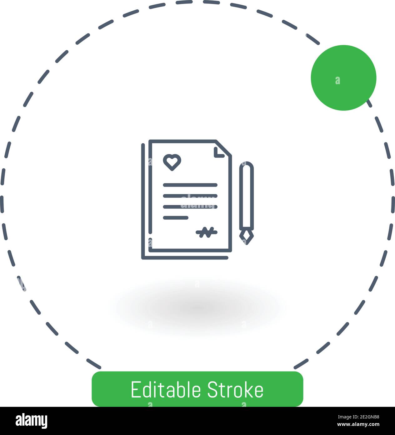 wedding contract vector icon editable stroke outline icons for web and mobile Stock Vector