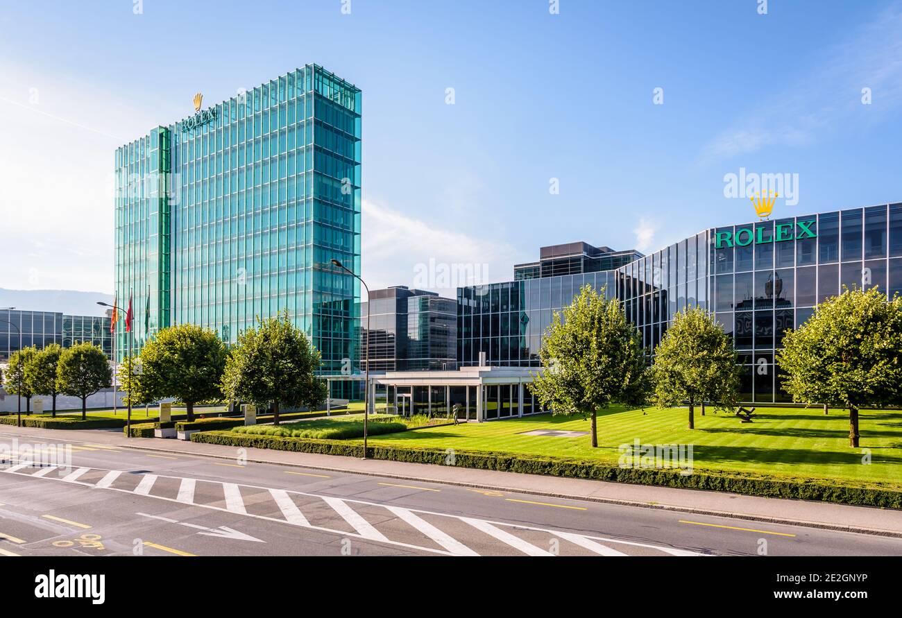 General view of the headquarters of Rolex, the swiss brand of luxury