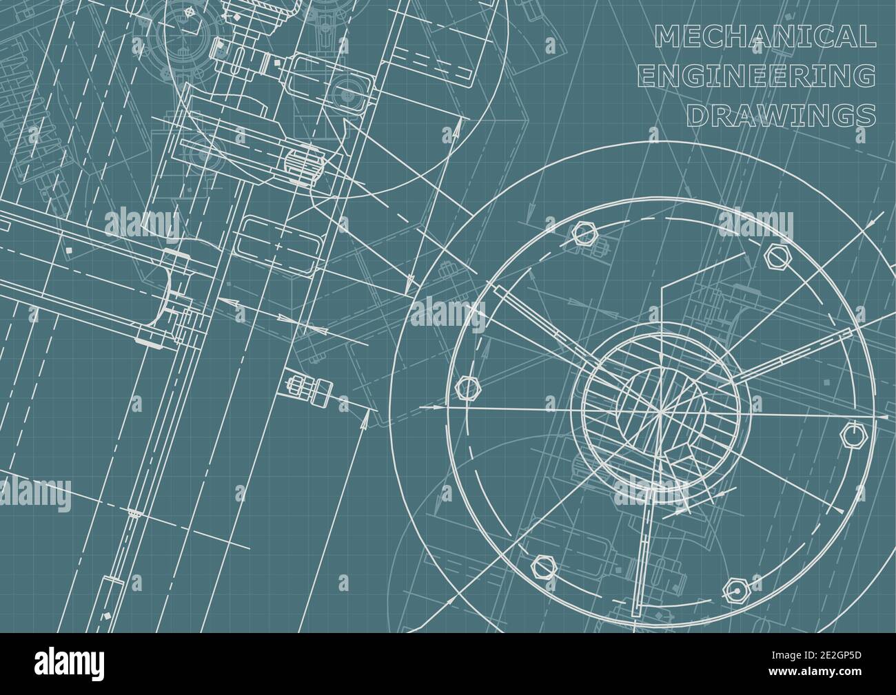 Cover, flyer. Vector engineering illustration. Blueprint. Corporate Identity Stock Vector