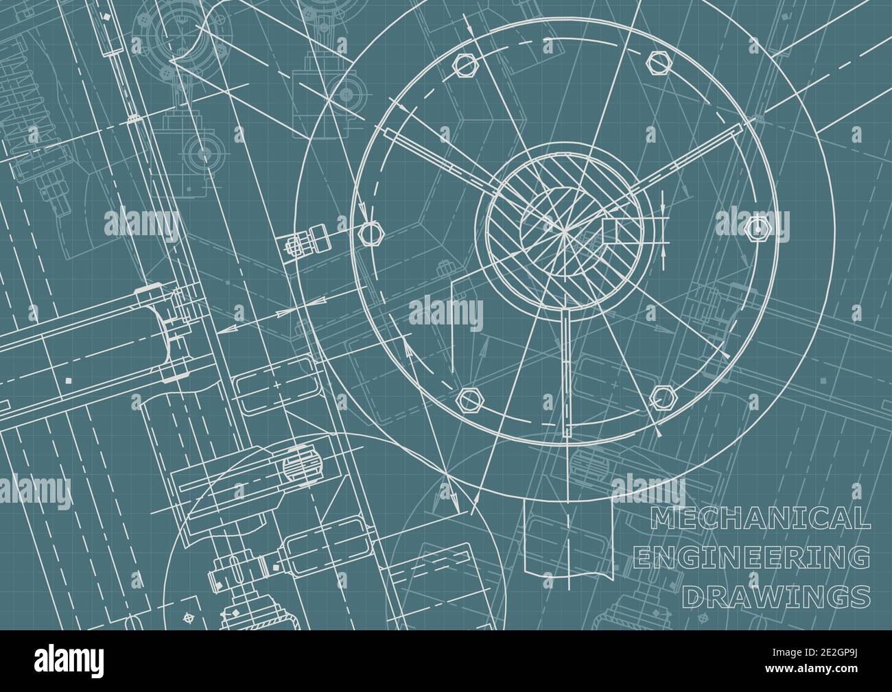 Vector banner. Engineering drawing. Mechanical instrument making. Corporate Identity Stock Vector