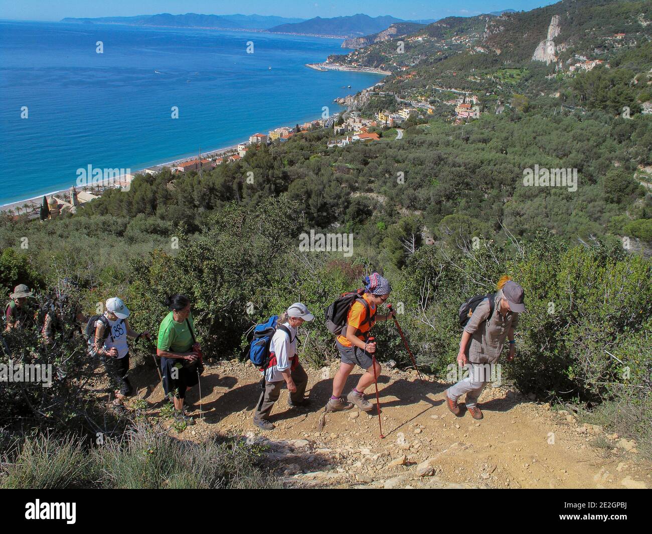 Italy Liguria Trekking in Finale Ligure Stock Photo