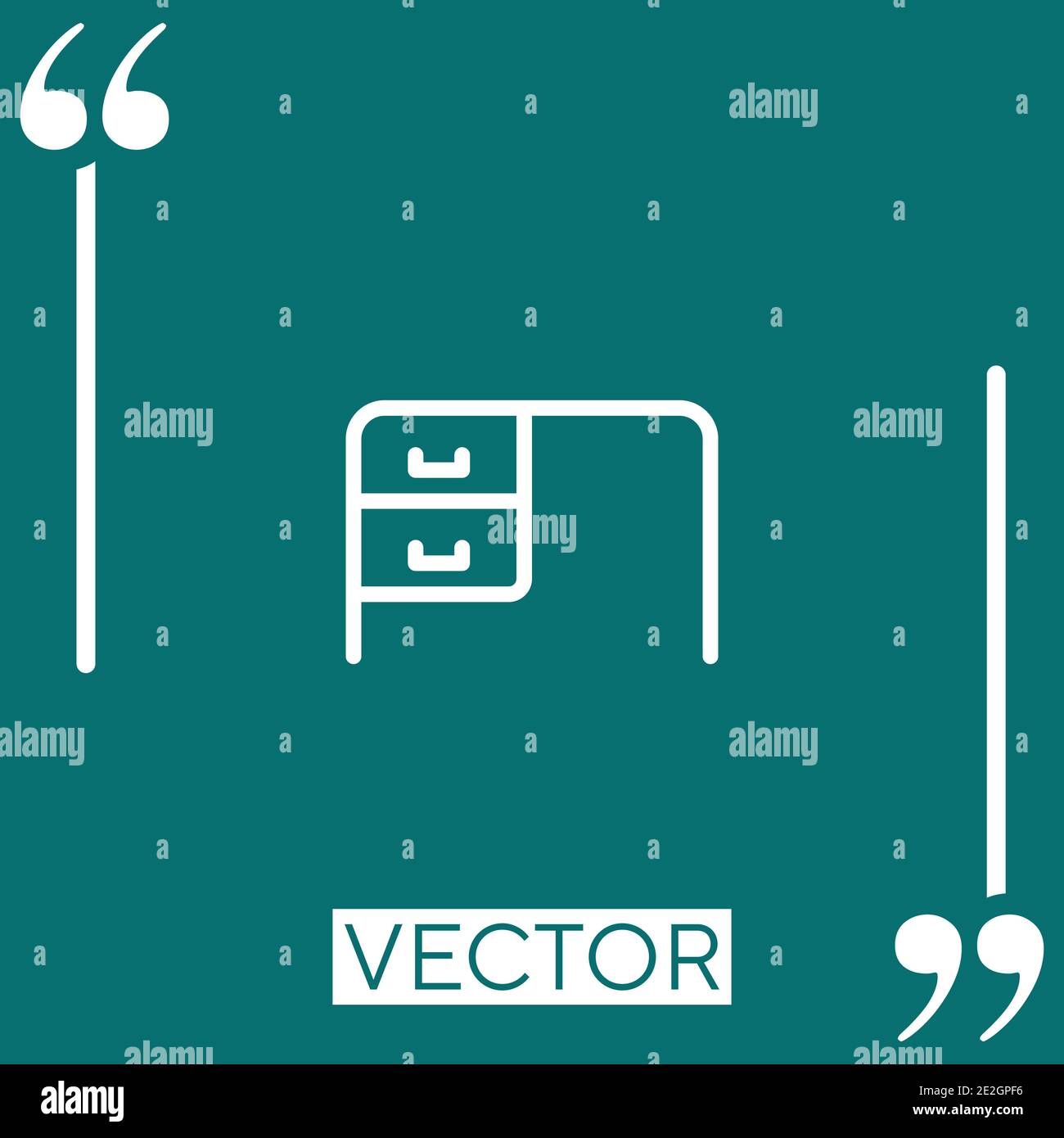 desk vector icon Linear icon. Editable stroke line Stock Vector Image ...