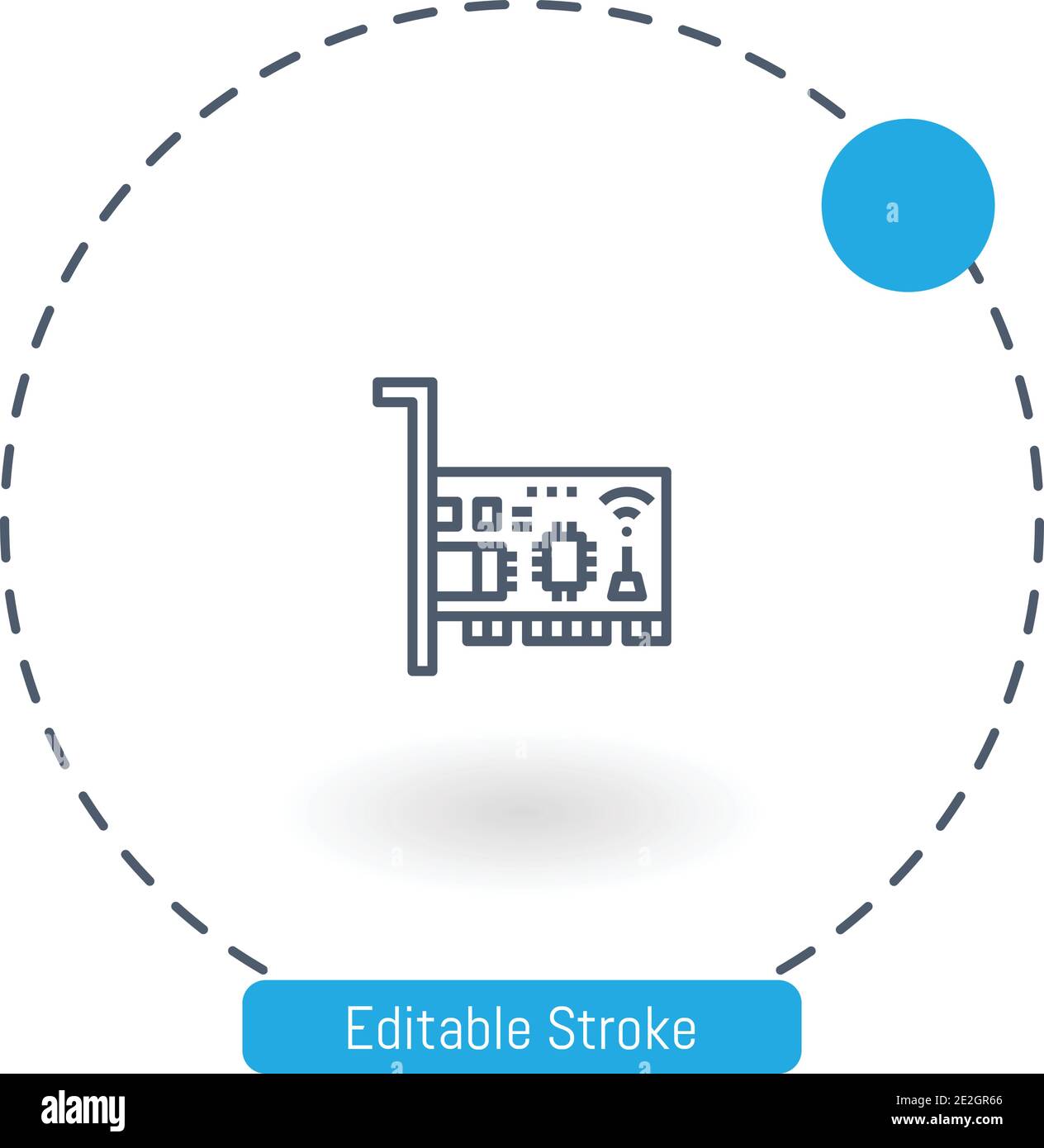 chipset vector icon editable stroke outline icons for web and mobile Stock Vector