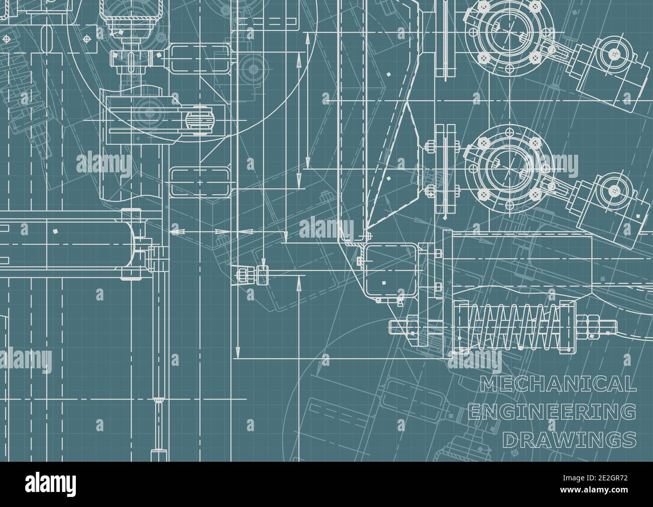 Vector engineering illustration. Corporate Identity. Instrument-making. Computer aided design system Stock Vector