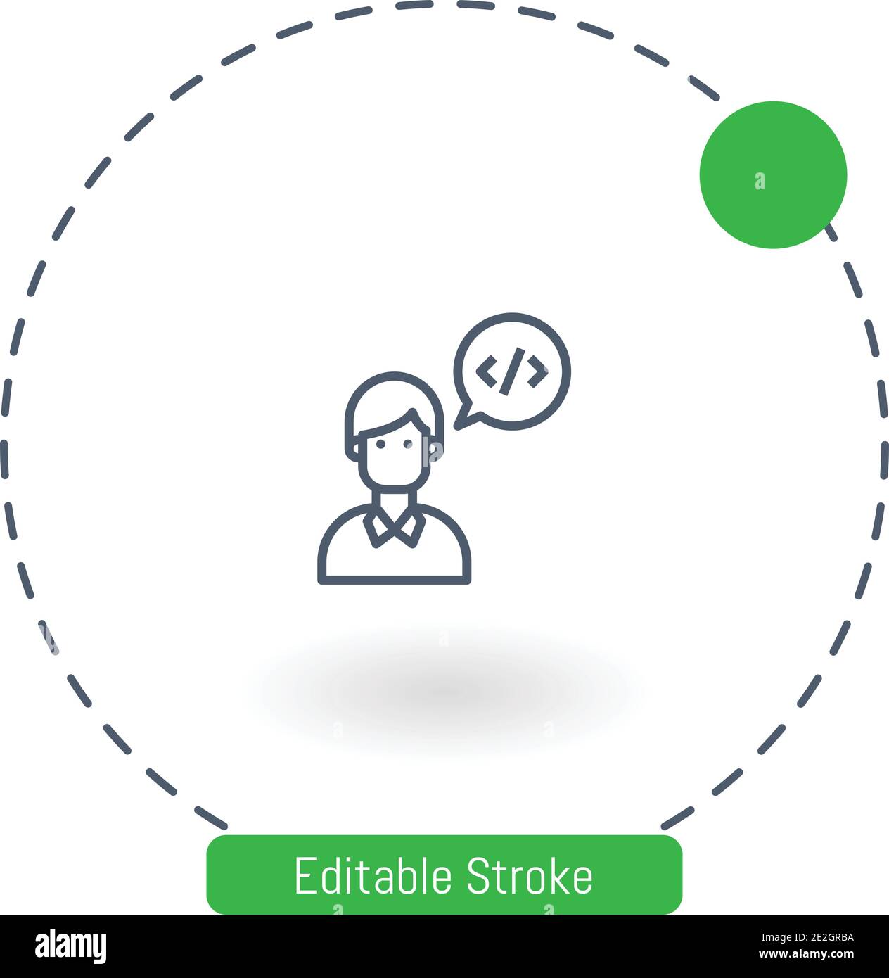 programmer vector icon editable stroke outline icons for web and mobile Stock Vector