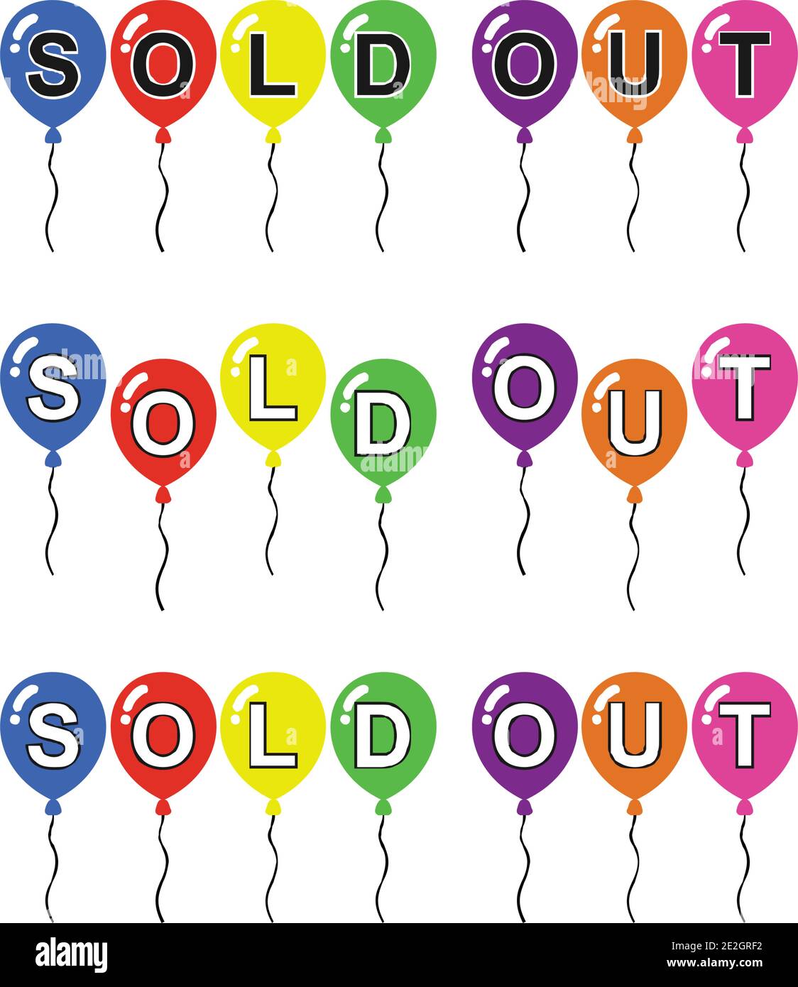 sold out icon balloon logo concept vector concept design Stock Vector