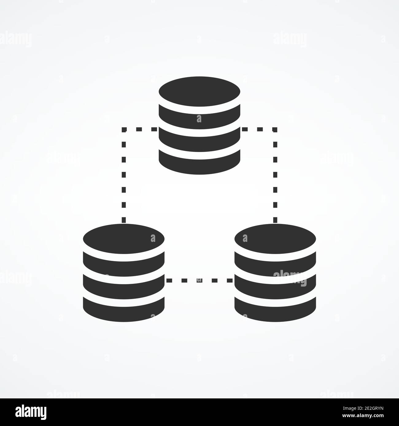 Multiply Servers connection, data sync icon, hosting software vector
