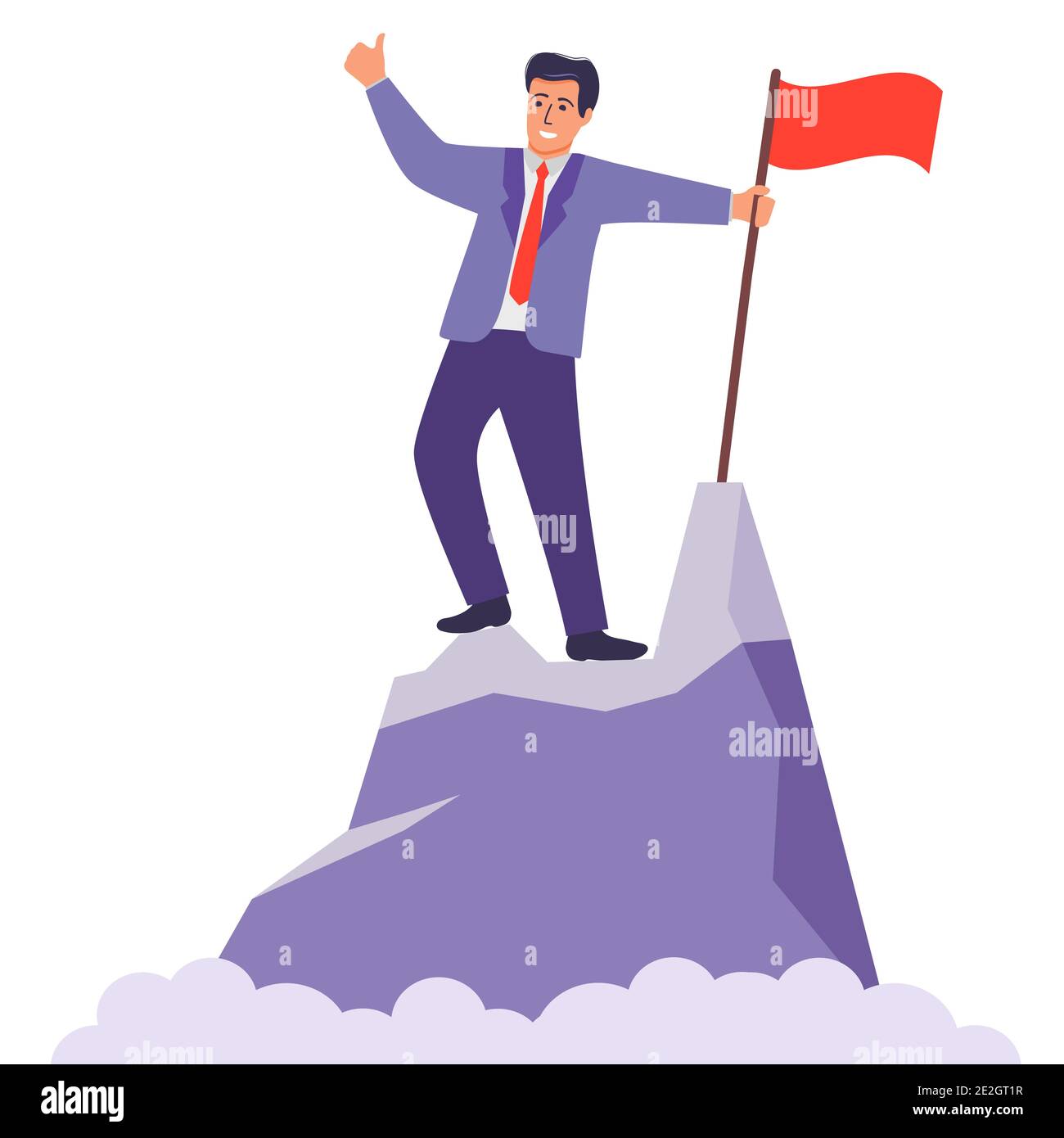 Successful leader.Achieving success. Schieve the goal top of the