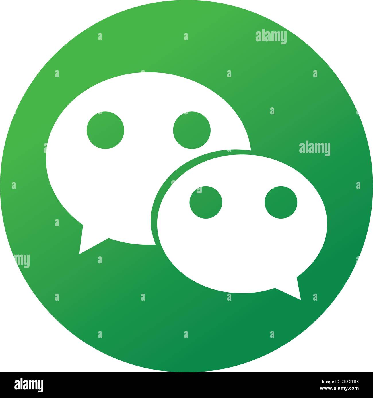 WeChat logo symbol icon over white background, colorful design, vector
