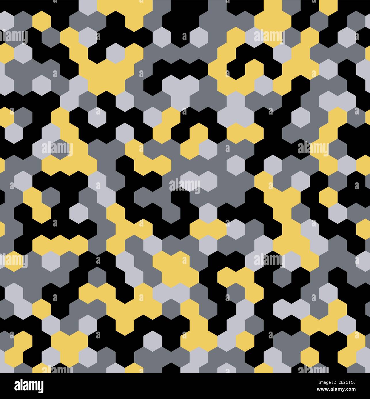 Hexagon Urban Camouflage seamless patterns Stock Vector