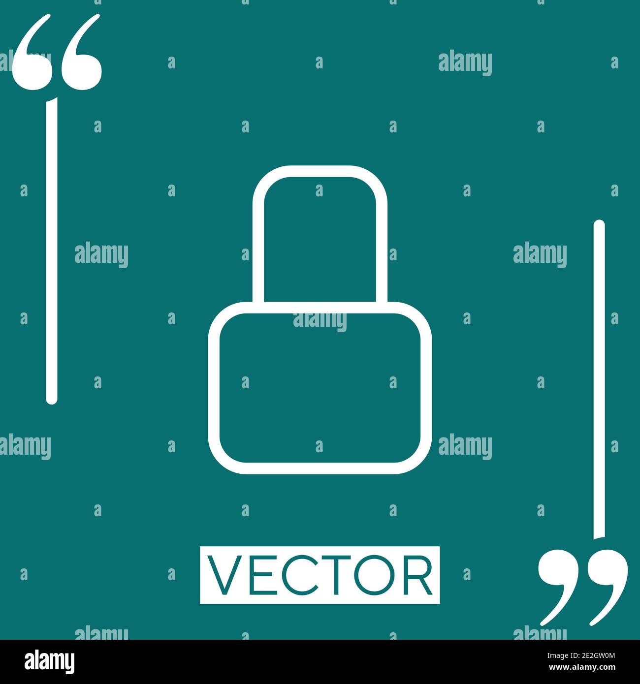 blank closed padlock Linear icon. Editable stroke line Stock Vector