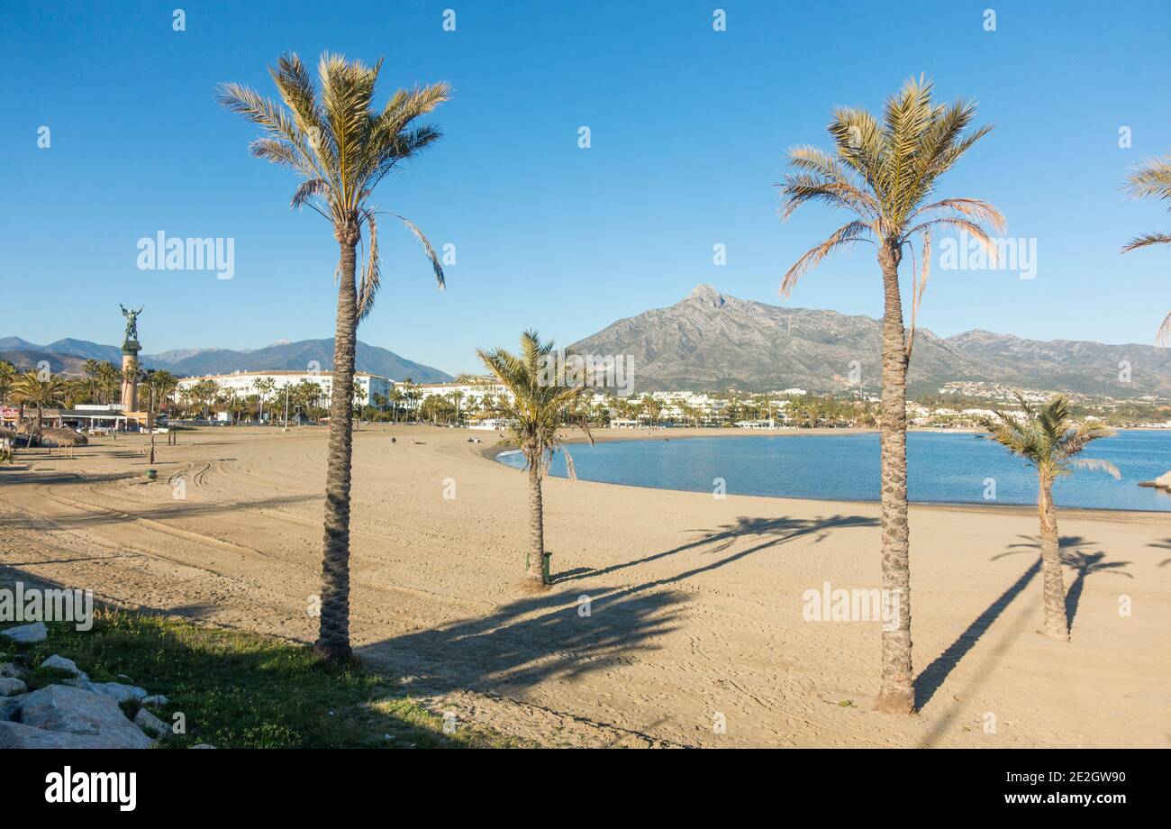 Puerto Banus, Marbella, Spain, Beach at southside of Puerto…