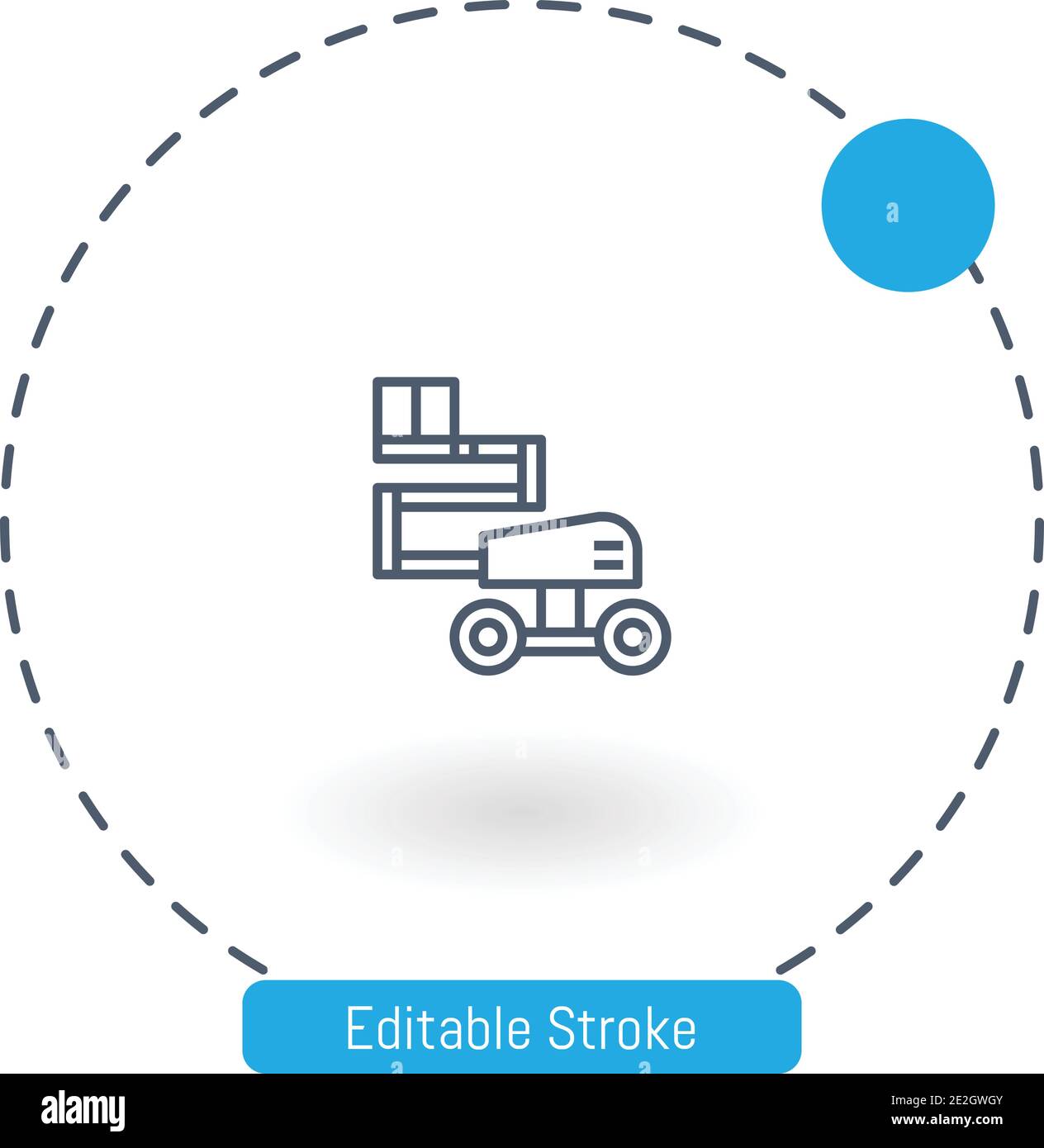 crane vector icon editable stroke outline icons for web and mobile Stock Vector