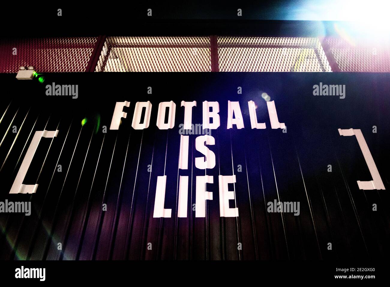 FOOTBALL IS LIFE. The Peninsula Stadium. Salford City FC. Stock Photo