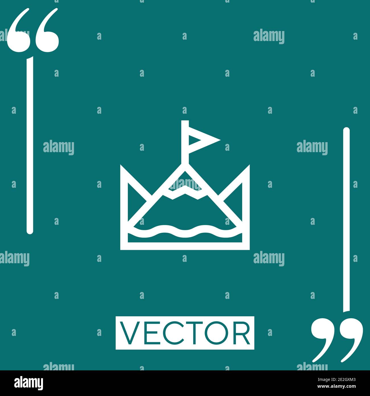 mountain vector icon Linear icon. Editable stroked line Stock Vector