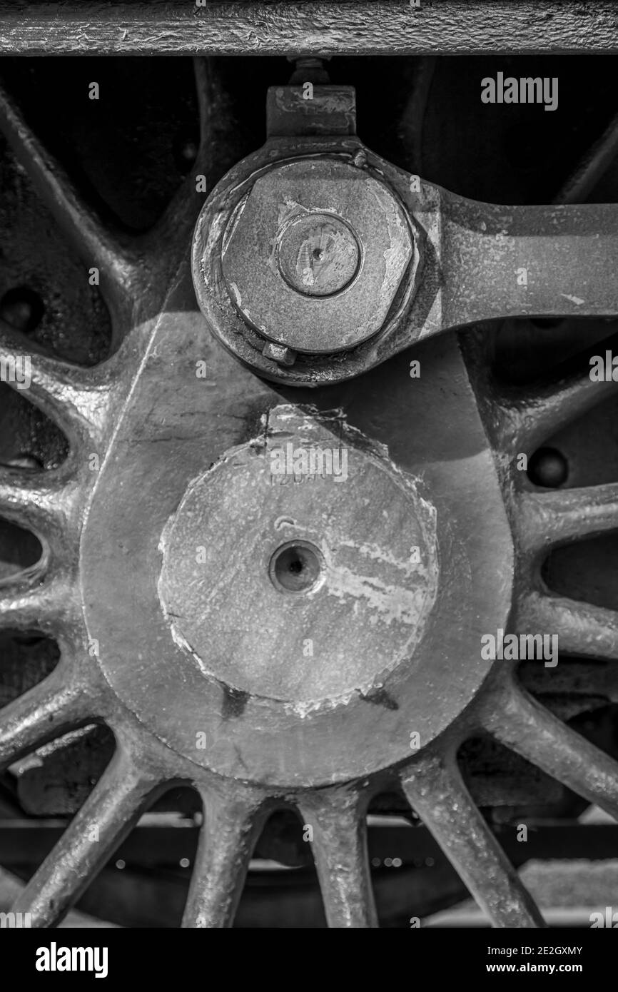 Steam Locomotive Wheel and Connecting Rod Stock Photo