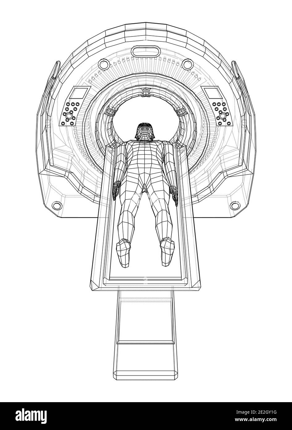 MRI machine scanning patient inside. Vector Stock Vector Image &amp; Art ...