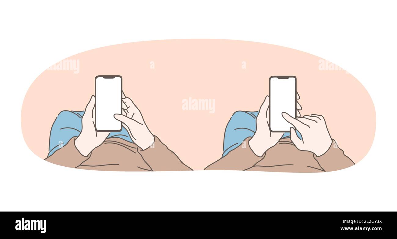 Online communication on smartphone, chatting concept Stock Vector