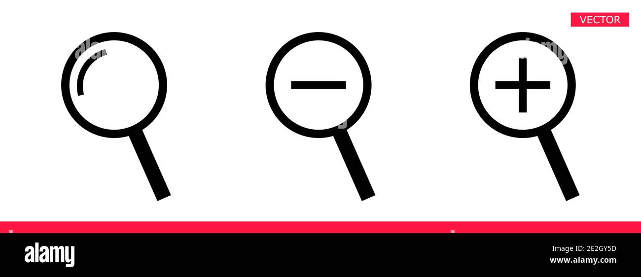 Magnifier icon sign cursor vector illustration set flat style design