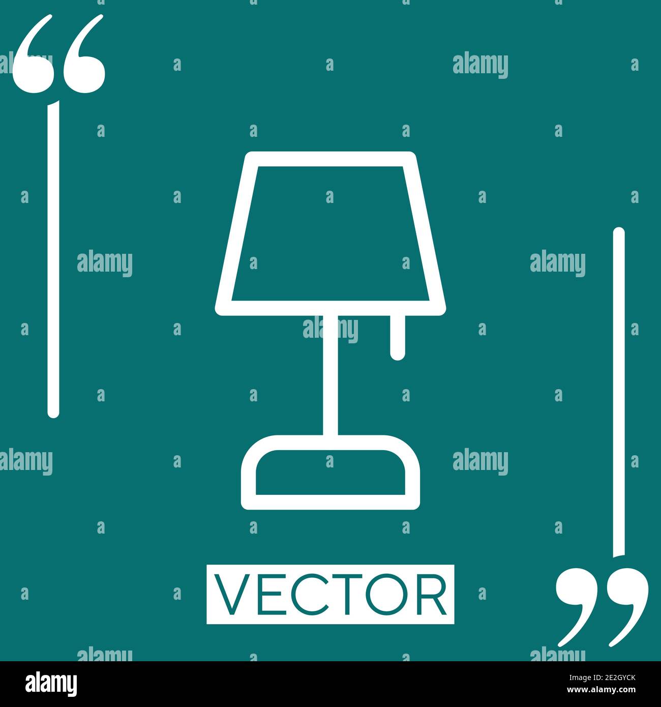 table lamp vector icon Linear icon. Editable stroke line Stock Vector
