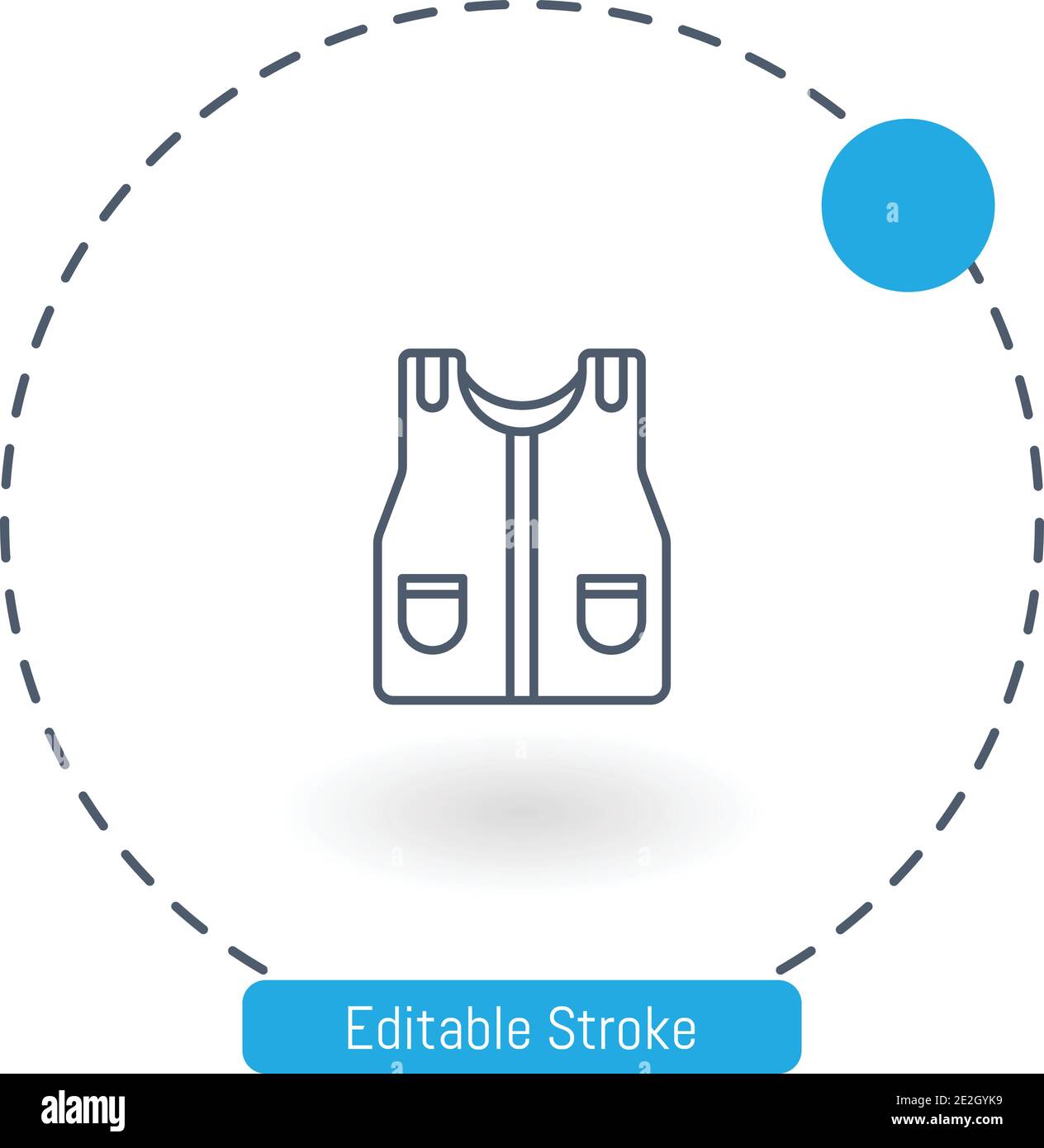 lifejacket vector icon editable stroke outline icons for web and mobile Stock Vector