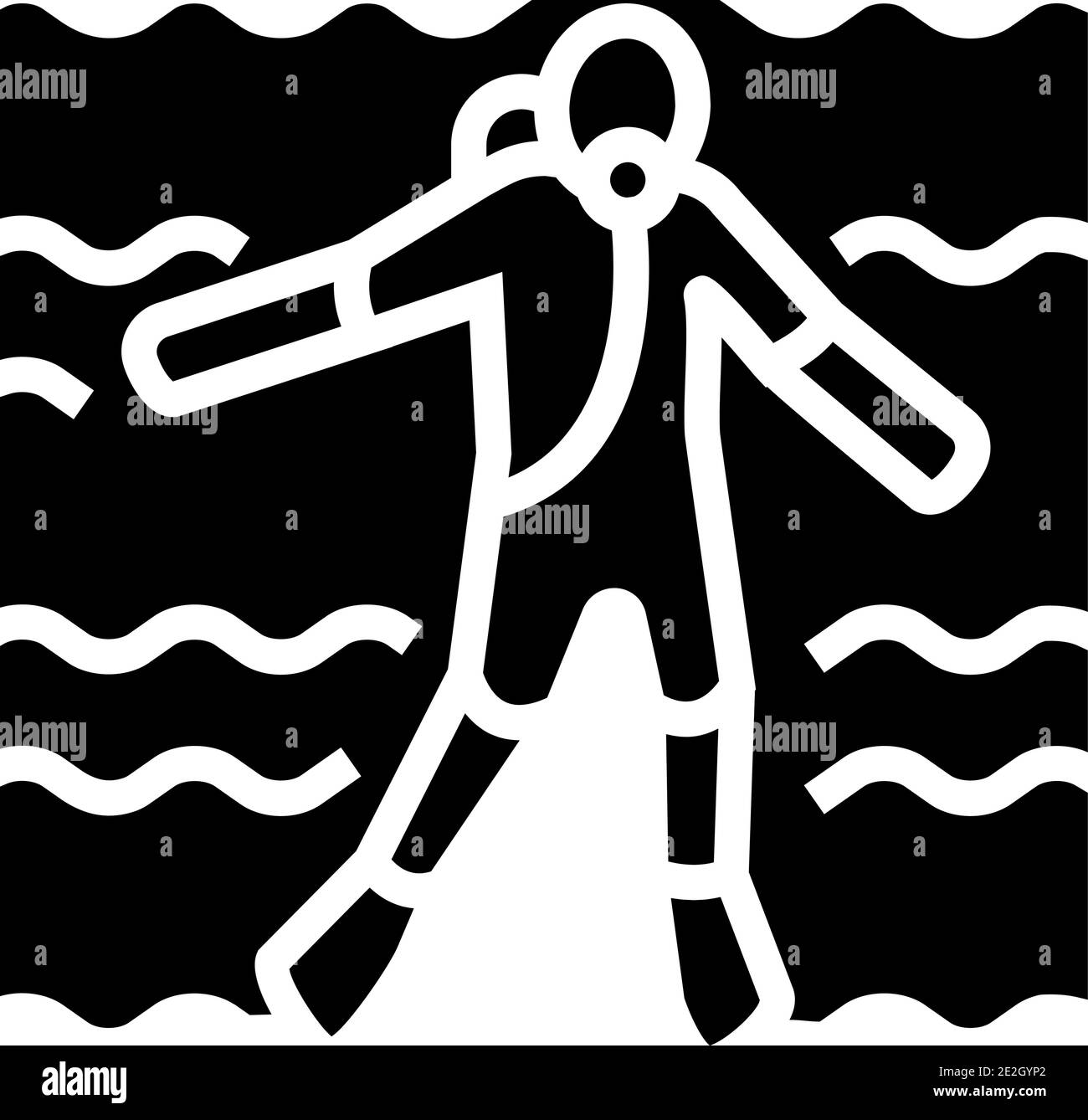diver swimming underwater glyph icon vector illustration Stock Vector ...