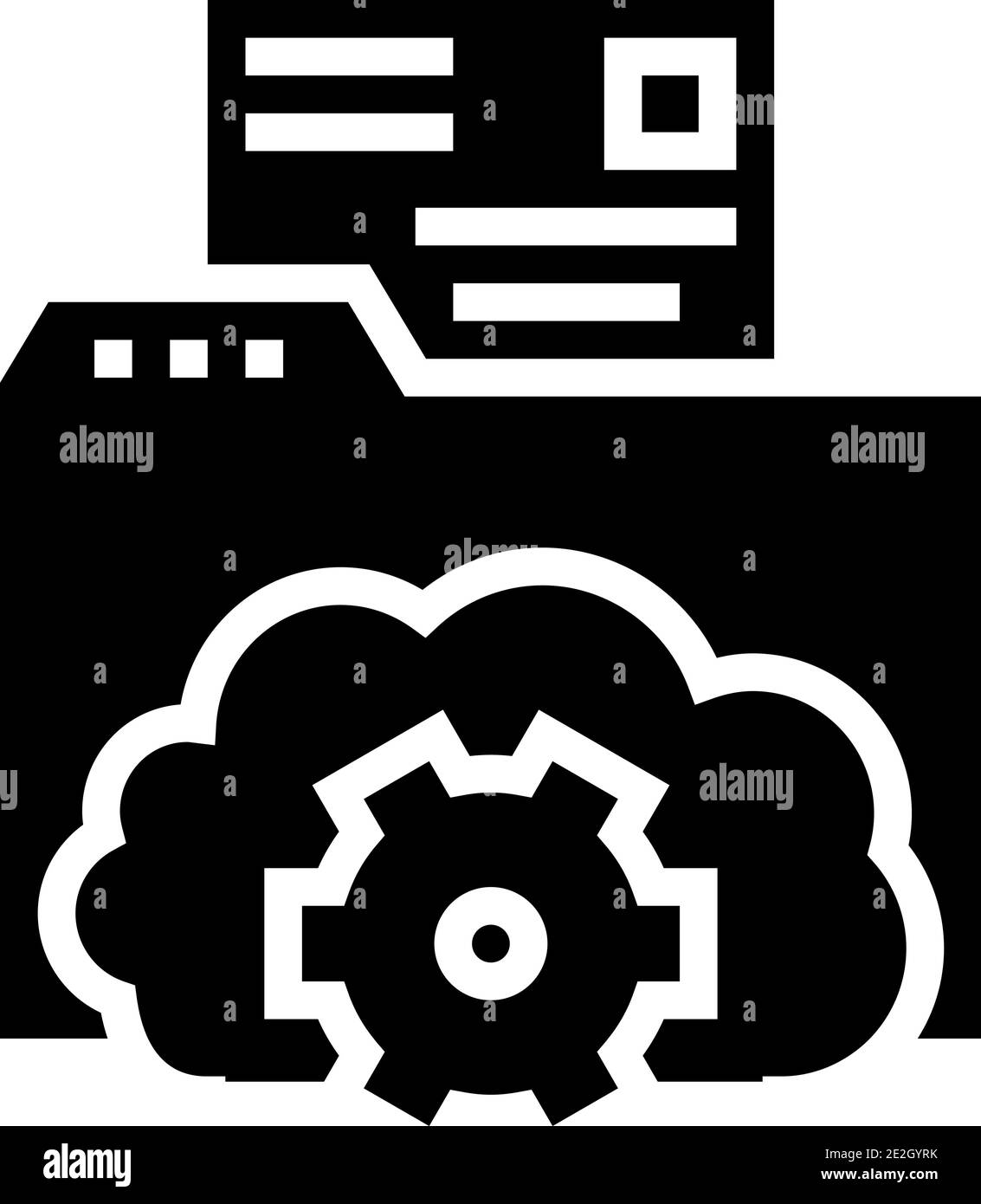 folder file storage work glyph icon vector illustration Stock Vector ...