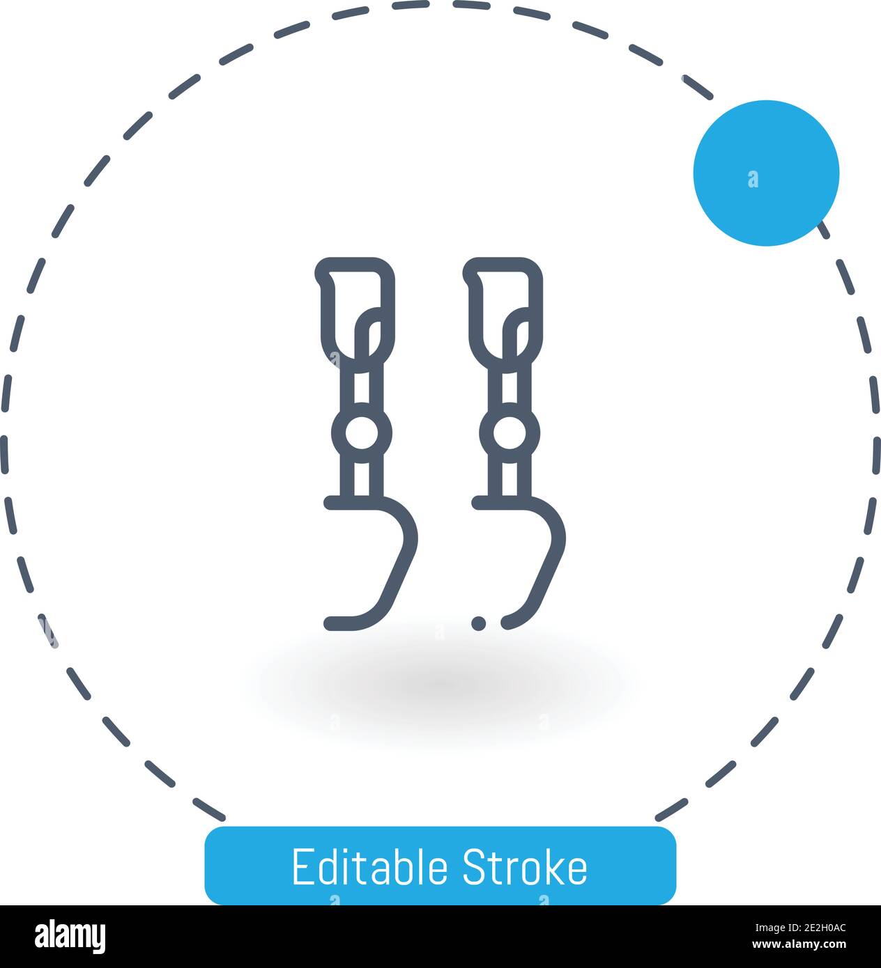 prosthetic vector icon editable stroke outline icons for web and mobile Stock Vector