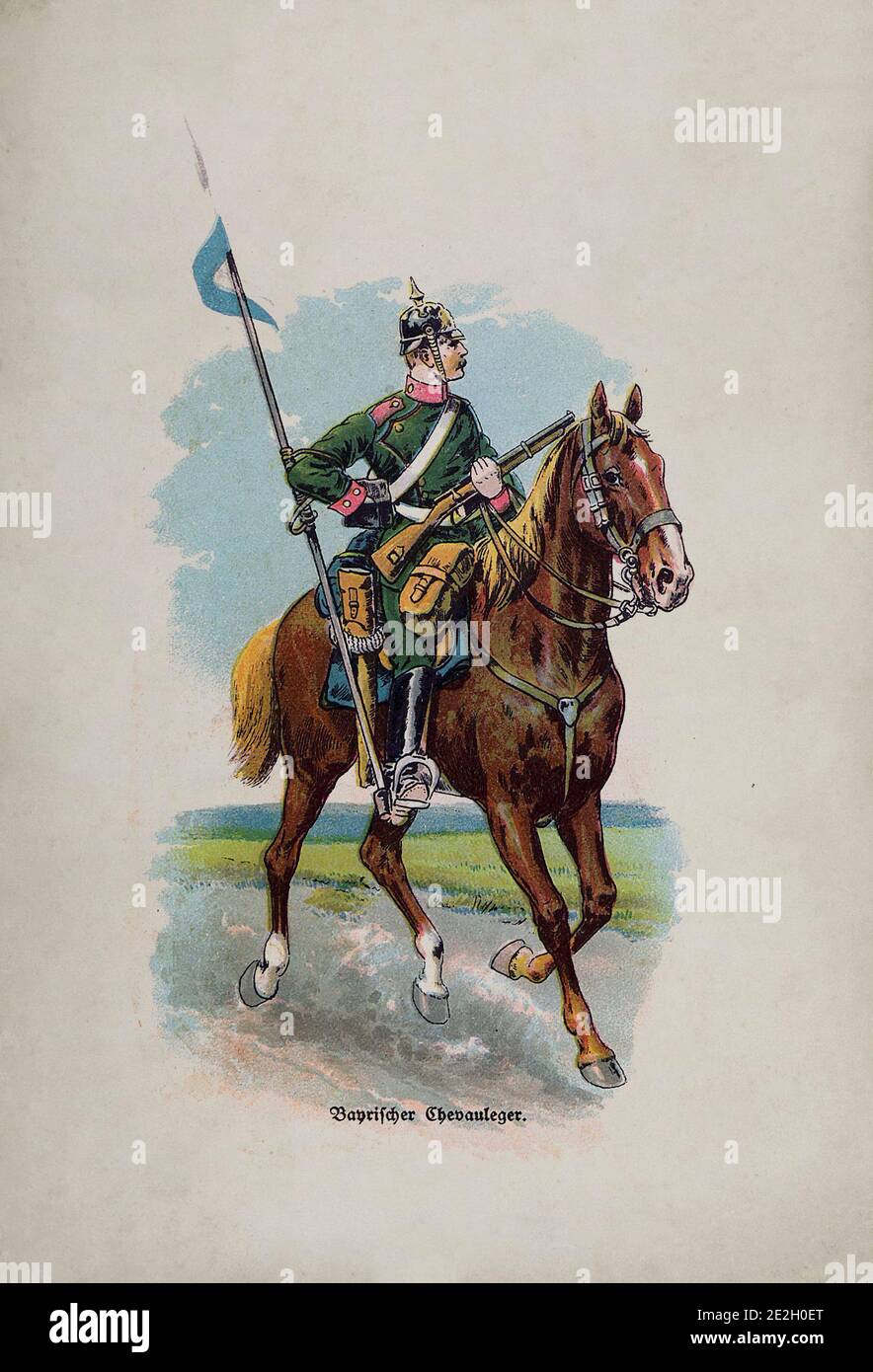 Imperial German Army (Deutsches Heer). Bavarian Light Cavalry. German Empire. 1910s Stock Photo