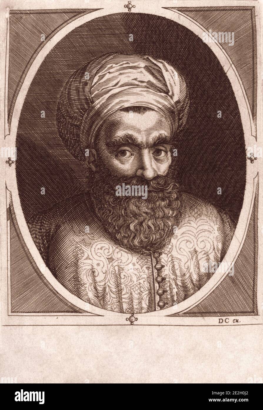 Engraving of Suleiman Pascha. Stock Photo